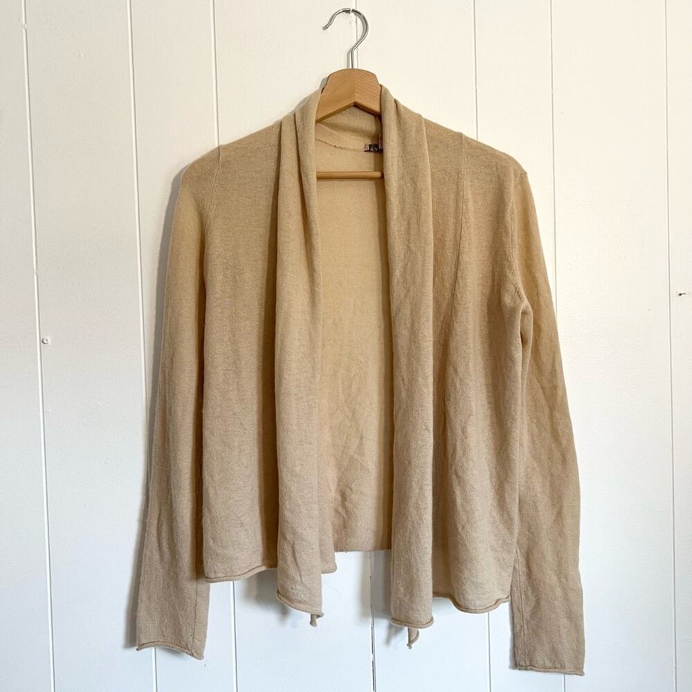 Calypso st Barth cashmere open sweater tan knit neutral fall winter cozy soft